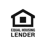 Equal Housing Lender logo with house icon and bold black text on grey background